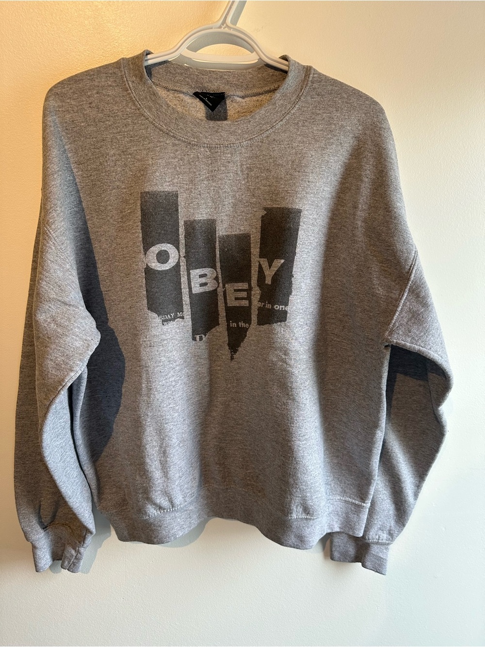 Obey Grey Graphic Crewneck